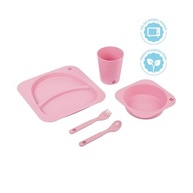 Pimpolho Kit Alimentação 5 Peças em Fibra de Trigo Rosa - Seguro, Sustentável e Divertido - imagem 3