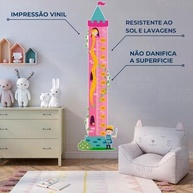 Adesivo de Crescimento Infantil Régua Princesa - Lavável, Seguro e Fácil Aplicação para Decoração do Quarto da Menina - imagem 5
