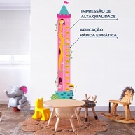 Adesivo de Crescimento Infantil Régua Princesa - Lavável, Seguro e Fácil Aplicação para Decoração do Quarto da Menina - imagem 4