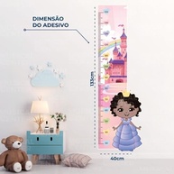 Adesivo Decorativo Régua de Crescimento Princesa Infantil Lavável - Seguro e Fácil Aplicação - imagem 4