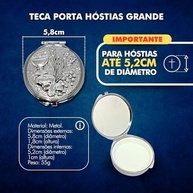 Teca Eucarística Prata Porta Hóstias Grande - Armazenamento Seguro e Elegante para Uso Religioso - imagem 4