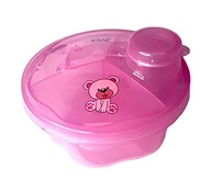 Porta Leite em Pó com 3 Divisórias - Urso Rosa | Prático, Seguro e Ideal para Viagens - imagem 3