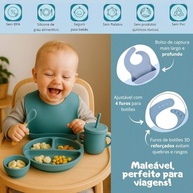 Kit Introdução Alimentar Bebê 8 Peças Rosa - Seguro, Antiderrapante e BPA Free - imagem 4