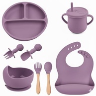 Kit Introdução Alimentar Bebê 8 Peças Silicone Premium Rosa - Seguro, Atóxico e Antibacteriano - imagem 3
