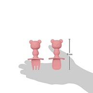Kit Talheres em Silicone Ursinho Rosa da Buba - Seguro, Ergonômico e Livre de BPA - imagem 3