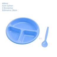 Kit Refeição Infantil com Prato Dividido e Colher Baby - Seguro e Prático para Introdução Alimentar - imagem 3