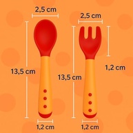 Talheres Infantis Silicone Termossensível Rosa - Kit Colher e Garfo Seguro para Bebês - imagem 4