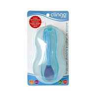 Prato com Divisória e Colher de Silicone Azul Clingo - Seguro, Ergonômico e Livre de BPA - imagem 4