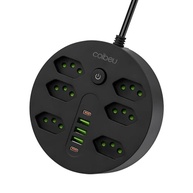 Régua de Energia Premium: 6 Tomadas + 5 Portas USB (3 USB-A, 2 USB-C) - Carregamento Rápido e Seguro - imagem 2