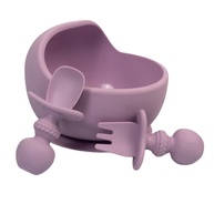 Kit Bowl de Silicone Violeta com Talheres Seguros para Bebês - Pippo - imagem 1