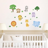 Kit Adesivos Decorativos Infantil Safari - Laváveis, Seguros e Fáceis de Aplicar para Decoração do Quarto Kids - imagem 2