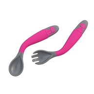 Talheres Infantis Dobráveis Clingo Rosa - Seguros, Macios e Práticos para Bebês - imagem 4