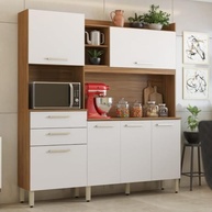 Armário de Cozinha 6 Portas 2 Gavetas Select Demobile Amêndoa/Branco – Organize com Estilo - imagem 2