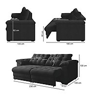 Sofá Retrátil Reclinável 3 Lugares 2,30m Suede Veludo Coliseu Selmer - imagem 2