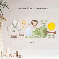 Adesivo de Parede Safari Infantil com Animais da Selva - Decoração Divertida para Quarto de Bebê e Brinquedoteca - imagem 3