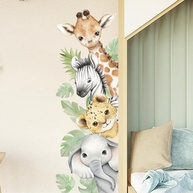 Decalques de Parede Animais da Selva em Aquarela | Tigre, Elefante, Girafa | Removíveis | Ideal para Berçário, Quarto Infantil e Sala de Jogos - imagem 2