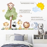 Adesivo de Parede Infantil Safari - Animais da Selva para Decoração de Quarto e Brinquedoteca - imagem 4