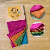 Kit Pano Mágico Sem Costura 30x30cm + Pano Limpa Vidros - 4 Panos Coloridos + 1 para Espelhos e Vidros - imagem 3