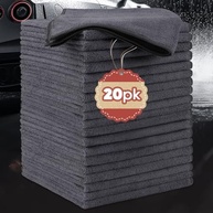 Pacote com 20 Panos de Microfibra Ultra Macios 28x28cm - Absorventes e Sem Fiapos para Carro e Casa - imagem 2