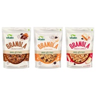 Kit 3 Granolas Sem Glúten Vitalin: Cacau, Maçã e Canela, Tradicional - imagem 2