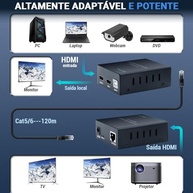 Extensor HDMI 120m 4K 30Hz via Ethernet - Transmissão Sem Perdas e Confiável - imagem 5
