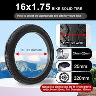 Pneu sólido de bicicleta 16 x 1,75, pneu sólido sem câmara de 40,6 cm, para bicicleta elétrica de 40,6 cm [à prova de perfuração] [antiderrapante] [resistente ao desgaste] - imagem 5