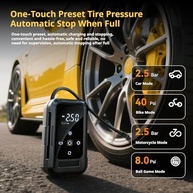 Bomba de Ar Portátil 140PSI: Inflador Elétrico Sem Fio para Carro, Bike e Mais - imagem 5