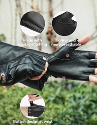 Luvas Sem Dedos de Couro PU Premium: Conforto e Estilo para Dirigir e Mais! - imagem 3