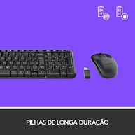 Combo Teclado e Mouse sem fio Logitech MK220 com Design Compacto, Conexão USB, Pilhas Inclusas e Layout ABNT2 - imagem 5