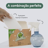 Kit 8 Supergreen Esponja Melamina Limpadora 100% Original - Limpeza Sem Produtos Químicos - imagem 3