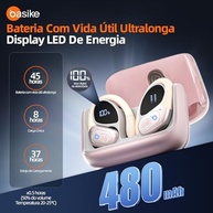Basike Fone de Ouvido Sem Fio Esportivo BLuetooth 5.3 TWS，Tela LED Dupla, 3 Tamanhos Tampões Ouvido Intercambiáveis, Suporta chamadas de voz, adequadas para Android e IOS (Preto) - imagem 3