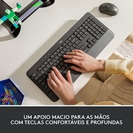 Teclado Sem Fio Logitech Signature K650 Com Apoio para as Mãos, Resistente a Derramamentos, Teclado Numérico, Conexão Bluetooth ou Receptor USB Logi Bolt - Grafite - imagem 2
