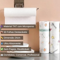 Pano Multiuso 50 Folhas 24cm - Alta Absorção, Sem Fiapos, Ideal para Cozinha, Banheiro e Vidros - imagem 3