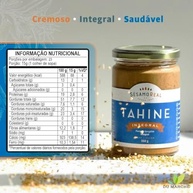 Tahine Integral 350g | 100% Natural, Vegano, Sem Glúten e Sem Lactose | Fonte de Fibras e Cálcio | Moído em Pedra – Sésamo Real - imagem 1