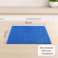 Kit 5 Panos de Microfibra 30x30cm - Alta Absorção, Reutilizáveis, Sem Fiapos, para Vidros, Carros e Cozinha - imagem 3