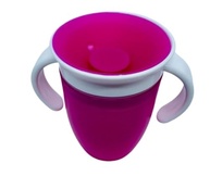Copo de Transição 360° Rosa Antiderramamento - Sem Bico, Alças Duplas, Livre de BPA, 210ml - imagem 2