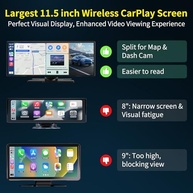 Tela CarPlay Sem Fio 11.5" HD - A Maior do Mercado com Android Auto, Câmera 4K e Mais! - imagem 4
