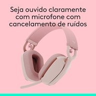 Headset Sem Fio Logitech Zone Vibe 100 Com Microfone Flip- to-Mute Com Cancelamento de Ruído, Conexão Bluetooth, Até 20h de Bateria, Design Leve e Confortável - Grafite - imagem 4