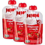 Kit 3 Papinha Orgânica Morango e Maçã Sem Açúcar 100g - Papapá - imagem 1