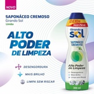 Girando Sol Saponáceo Cremoso Limão 300g - Limpeza Eficiente e Brilho Sem Riscos - imagem 3