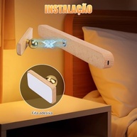 Luminária LED Sem Fio Recarregável de Parede com Rotação 360° e Controle Táctil - imagem 5