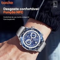 Smartwatch Basike W79 Pro Max 47mm: NFC, Bateria 2 Semanas, Esportivo e Elegante (Prata/Azul) - imagem 5