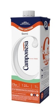 Camponesa Leite UHT Semidesnatado Zero Lactose 1L - imagem 2