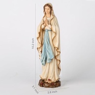 Estátua de Nossa Senhora de Lourdes 25,4 cm - Escultura Católica Renascentista em Resina de Pedra, Decoração Inspiradora para Casa e Igreja - imagem 4
