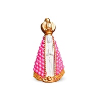 Nossa Senhora Aparecida Pérola 10cm Rosa - Imagem Sagrada para Decoração e Devoção - imagem 1