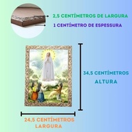 Quadro Decorativo Religioso Nossa Senhora de Fátima Dourado A4 - Inspire Fé e Beleza no Lar - imagem 3