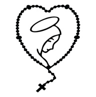 Adesivo Terço Nossa Senhora Aparecida - Fé, Proteção e Decoração Espiritual para Carro, Parede e Notebook (PRETO 7,4X10cm) - imagem 1