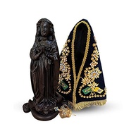 Imagem Nossa Senhora Aparecida em Resina 36cm - Manto Bordado e Coroa Folheada - imagem 5