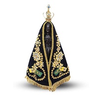 Imagem Nossa Senhora Aparecida em Resina 36cm - Manto Bordado e Coroa Folheada - imagem 2