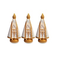 Imagem Nossa Senhora Aparecida 3D 20cm com Pérolas Falsas - Gesso Branco - imagem 1